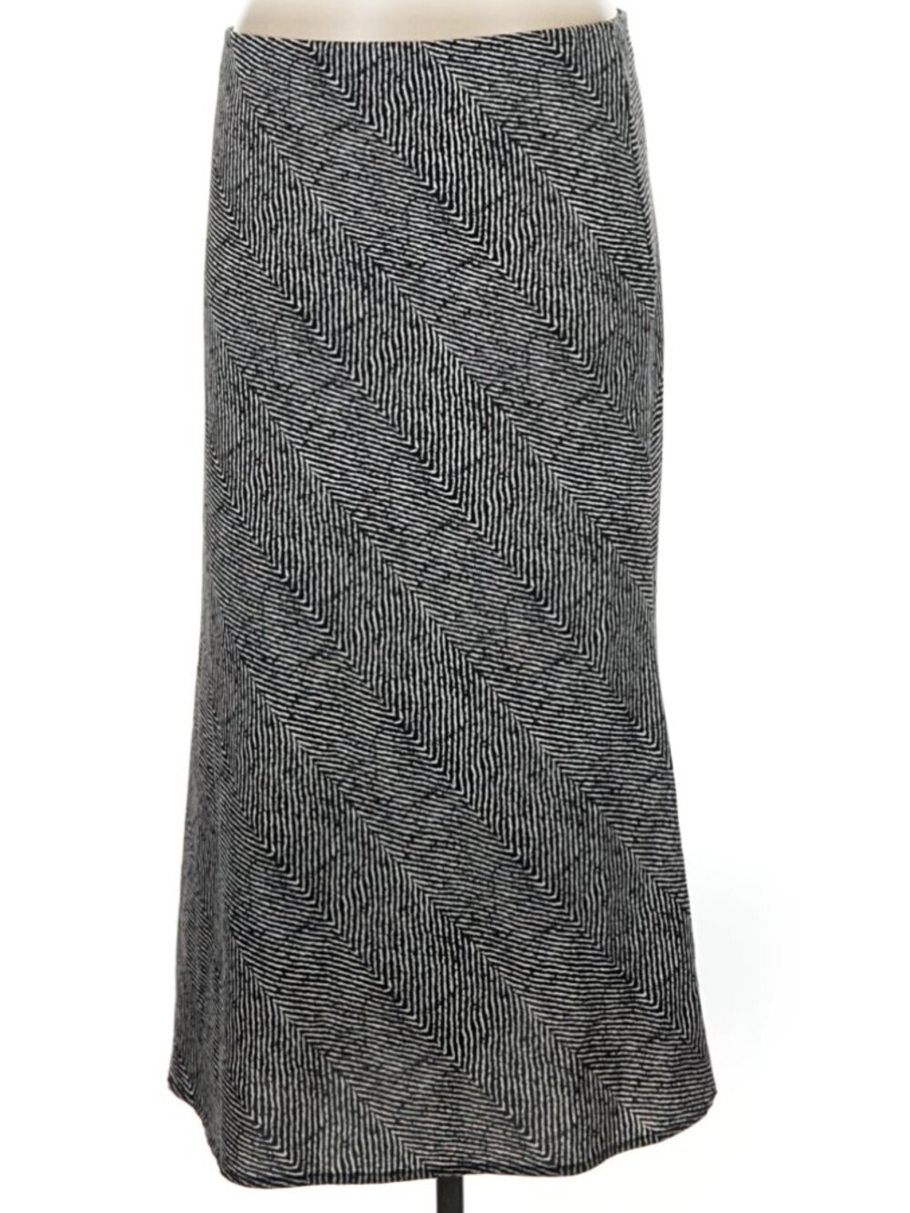 Rachel Zoe Black & White Geometric Print Slip Midi Skirt